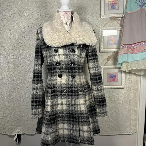 vintage fur plaid grunge guess jacket - Picture 2 of 5